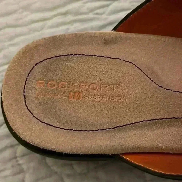 Women's Rockport‎ Black Leather Sandals - Size 10 - Picture 2 of 7